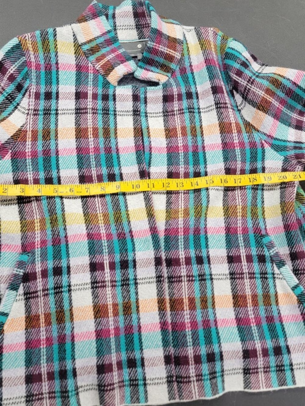 ANTHROPOLOGIE Rosetta Crop Plaid Knit Jacket Size XL Preppy Career Business - Picture 7 of 8